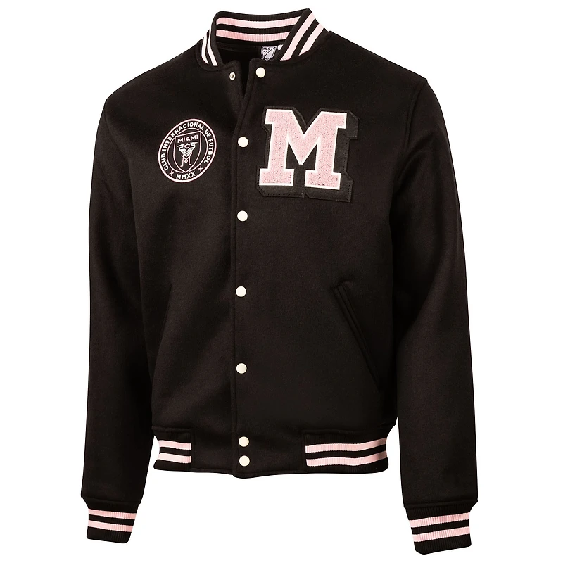 Veste universitaire Inter Miami CF Legacy noire à boutons-pression pour homme, de marque Sport Design Sweden.