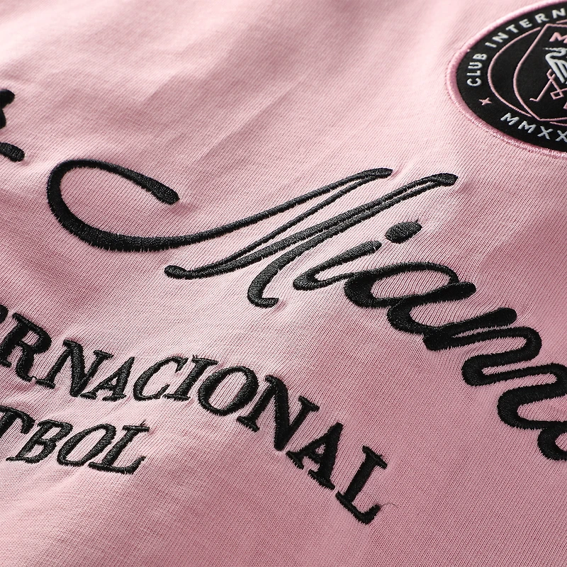 Men's Sport Design Sweden Pink Inter Miami CF 2025 Jersey Hook Relaxed Fit Long Sleeve Hoodie T-Shirt