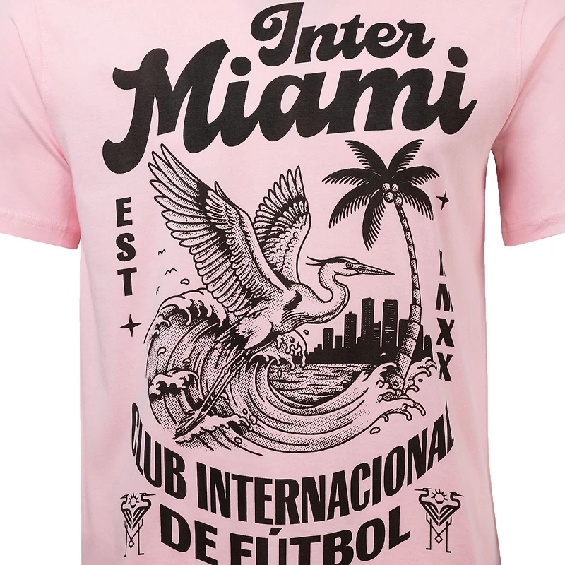 T-shirt décontracté rose Inter Miami CF Founders Script pour homme, design sportif suédois