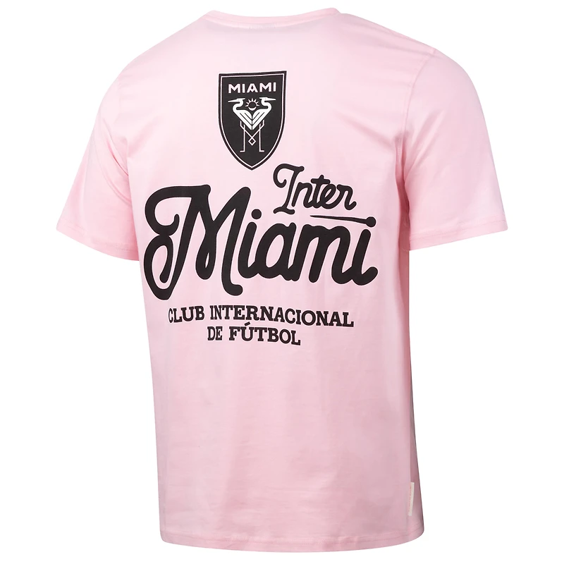 T-shirt décontracté rose Sport Design pour homme, motif équipe Inter Miami CF, Suède