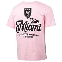 T-shirt décontracté rose Sport Design pour homme, motif équipe Inter Miami CF, Suède
