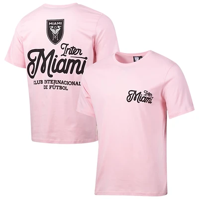 T-shirt décontracté rose Sport Design pour homme, motif équipe Inter Miami CF, Suède