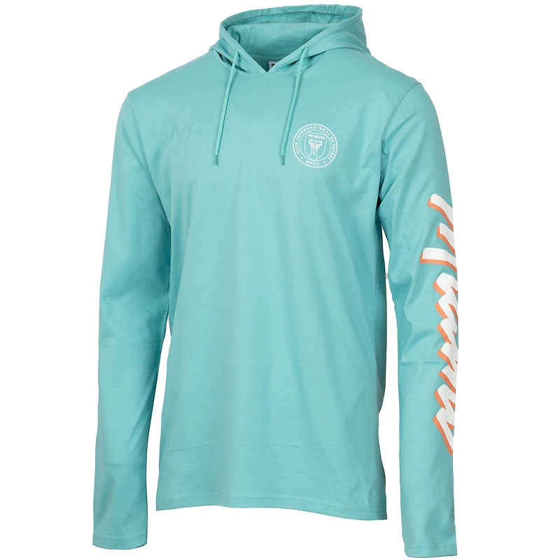 Men's Teal Inter Miami CF  Vice Script Relaxed Long Sleeve Hoodie T-Shirt