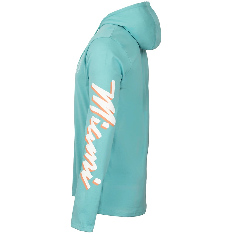 Men's Teal Inter Miami CF  Vice Script Relaxed Long Sleeve Hoodie T-Shirt