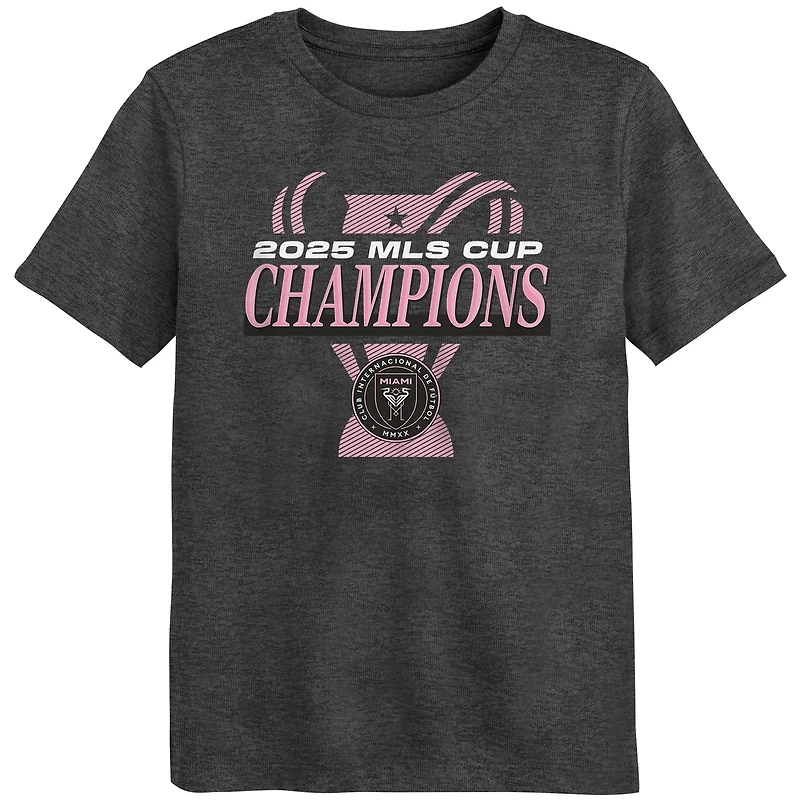 Preschool Fanatics Charcoal Inter Miami CF 2025 MLS Cup Champions Locker Room T-Shirt