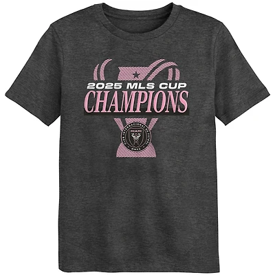 Preschool Fanatics Charcoal Inter Miami CF 2025 MLS Cup Champions Locker Room T-Shirt