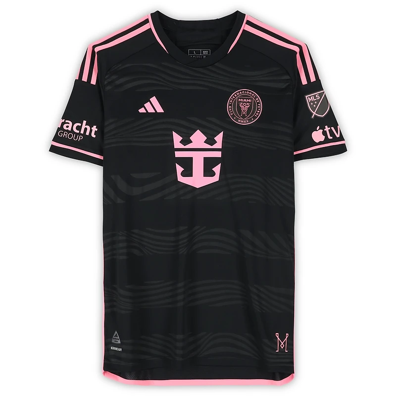 Maillot adidas noir dédicacé Sergio Busquets de l'Inter Miami CF, numéro 5, utilisé lors du match contre Columbus Crew le 2 octobre 2024 - Taille L