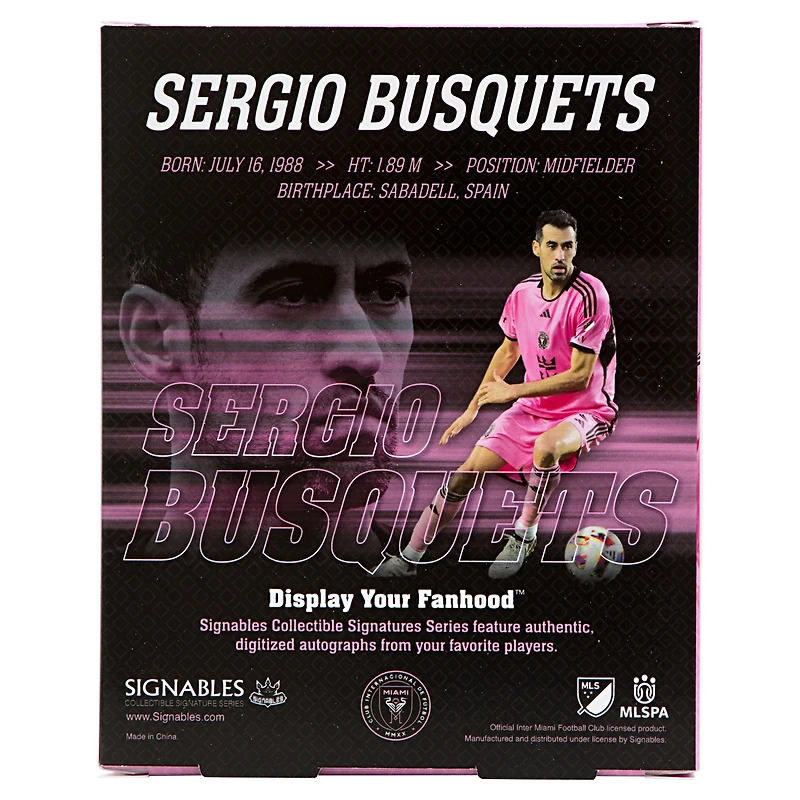 Signables Sergio Busquets Inter Miami CF 2024 Signature Sports à collectionner