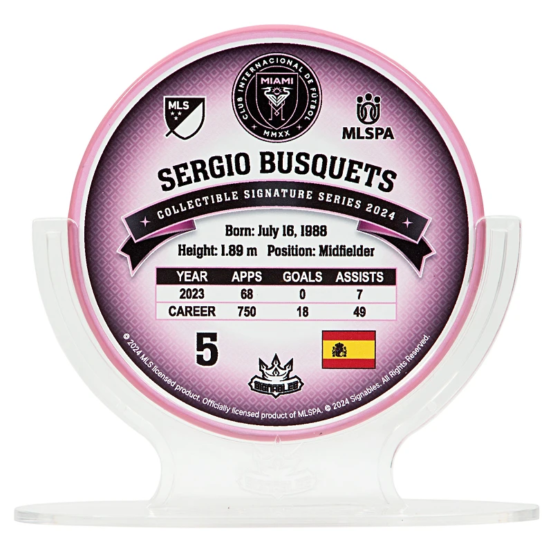 Signables Sergio Busquets Inter Miami CF 2024 Signature Sports à collectionner