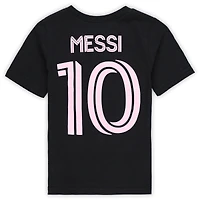 Toddler Lionel Messi Black Inter Miami CF Name & Number T-Shirt