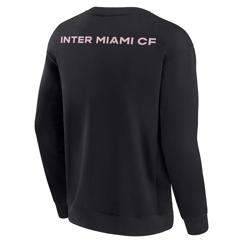 Sweat-shirt unisexe Fanatics noir Inter Miami CF super doux