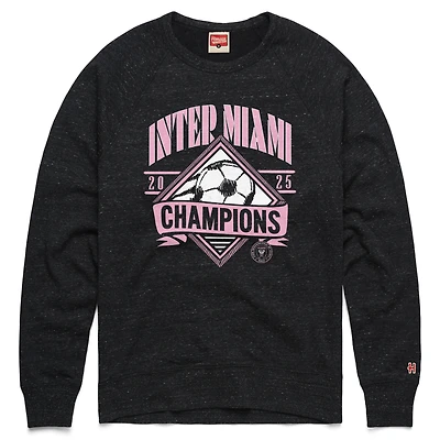 Unisex Homage  Charcoal Inter Miami CF 2025 MLS Cup Champions Tri-Blend Sweatshirt