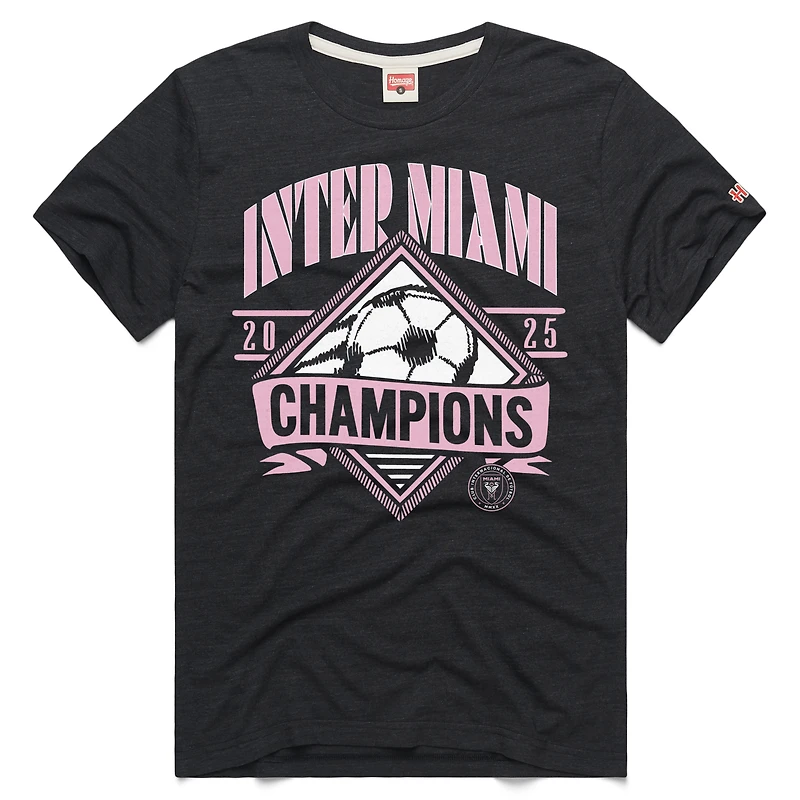 Unisex Homage Charcoal Inter Miami CF 2025 MLS Cup Champions Tri-Blend T-Shirt
