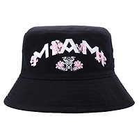 Bob réversible unisexe Live Breathe Futbol noir Inter Miami CF à motif floral