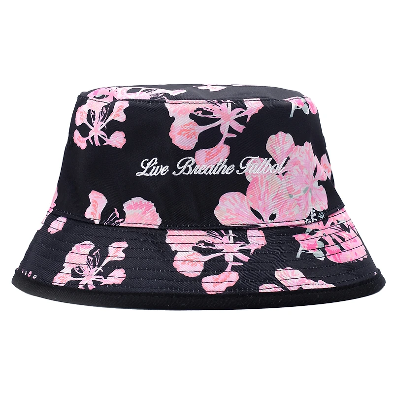 Unisex Live Breathe Futbol Black Inter Miami CF Floral Reversible Bucket Hat