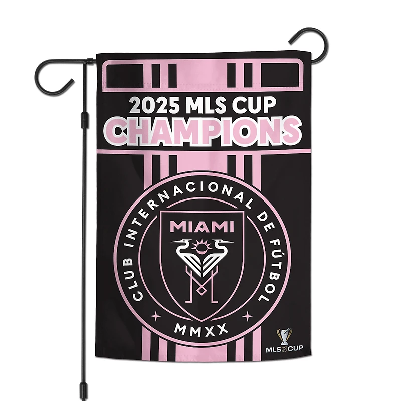 WinCraft Inter Miami CF 2025 MLS Cup Champions 12" x 18" Double-Sided Garden Flag