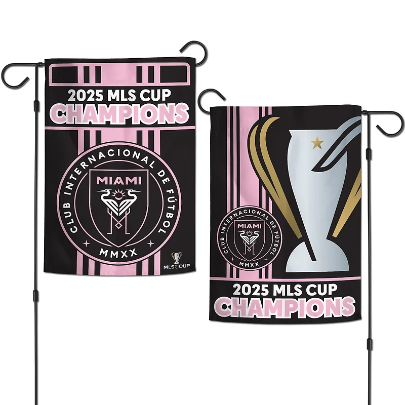 WinCraft Inter Miami CF 2025 MLS Cup Champions 12" x 18" Double-Sided Garden Flag