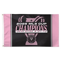 Drapeau de luxe simple face 90 x 150 cm (3' x 5') WinCraft Inter Miami CF, champions de la Coupe MLS 2025