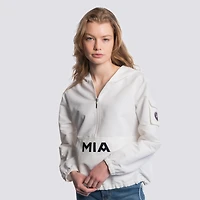 Veste à capuche mi-zip Paige blanche Lusso pour femme Inter Miami CF