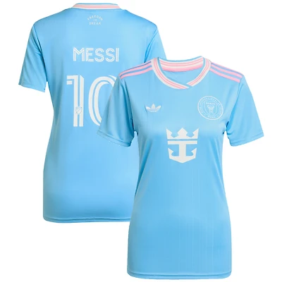 Maillot réplique bleu Lionel Messi Inter Miami CF 2025 pour femme adidas Originals