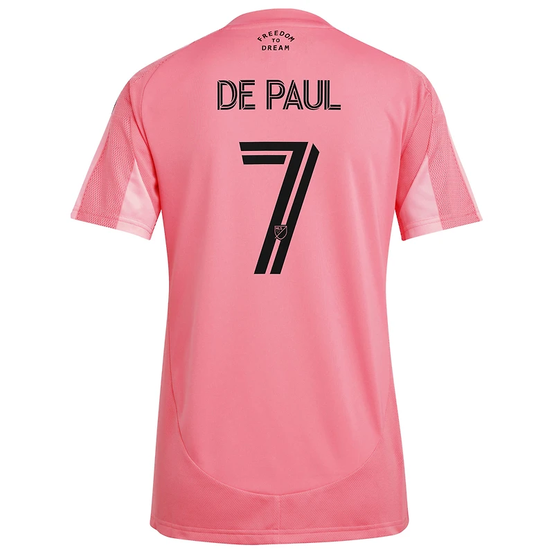 Women's adidas Rodrigo De Paul Light Pink Inter Miami CF 2025 Euforia Replica Player Jersey