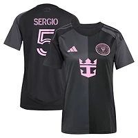 Maillot de joueur réplique adidas Sergio Busquets noir Inter Miami CF 2025 The Fortitude Kit pour femme