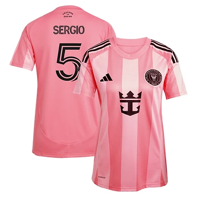 Women's adidas Sergio Busquets Light Pink Inter Miami CF 2025 Euforia Replica Player Jersey