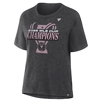 Women's Fanatics  Heather Charcoal Inter Miami CF 2025 MLS Cup Champions Locker Room T-shirt