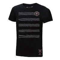 Women's Mitchell & Ness Black Inter Miami CF Reflective Pattern Stripe T-Shirt