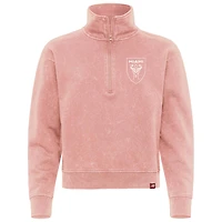 Women's Sportiqe Pink Inter Miami CF Iggy Washed Cropped Quarter-Zip Pullover