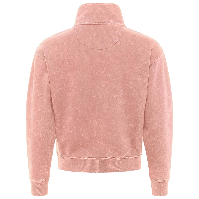 Women's Sportiqe Pink Inter Miami CF Iggy Washed Cropped Quarter-Zip Pullover