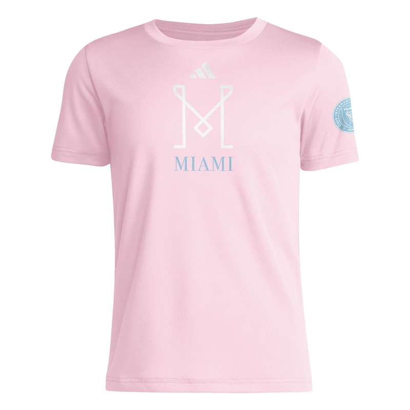 T-shirt adidas rose pour jeunes, collection Archives Inter Miami CF 2025