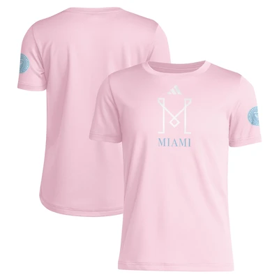 T-shirt adidas rose pour jeunes, collection Archives Inter Miami CF 2025
