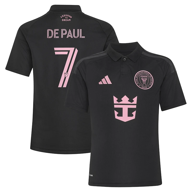 Maillot adidas Rodrigo De Paul noir Inter Miami CF 2026 Presagio Replica pour jeune