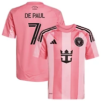 Maillot De joueur adidas Rodrigo Paul rose clair Inter Miami CF 2025 Euforia Replica pour jeune