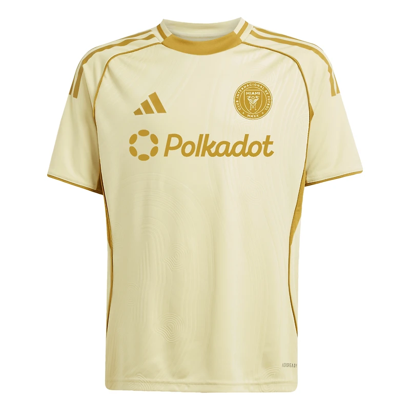 Haut d'avant-match adidas Tan Inter Miami CF 2025 One Planet pour jeunes