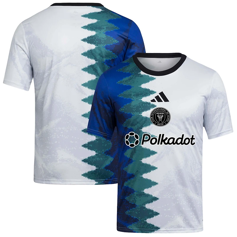 Youth adidas White Inter Miami CF 2025 Gaming AEROREADY Pre-Match Top