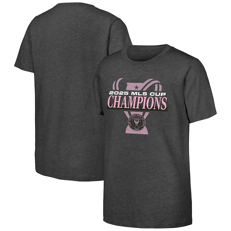 T-shirt Youth Outerstuff Heather Gray Inter Miami CF 2025 MLS Cup Champions Vestiaire