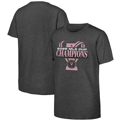 T-shirt Youth Outerstuff Heather Gray Inter Miami CF 2025 MLS Cup Champions Vestiaire