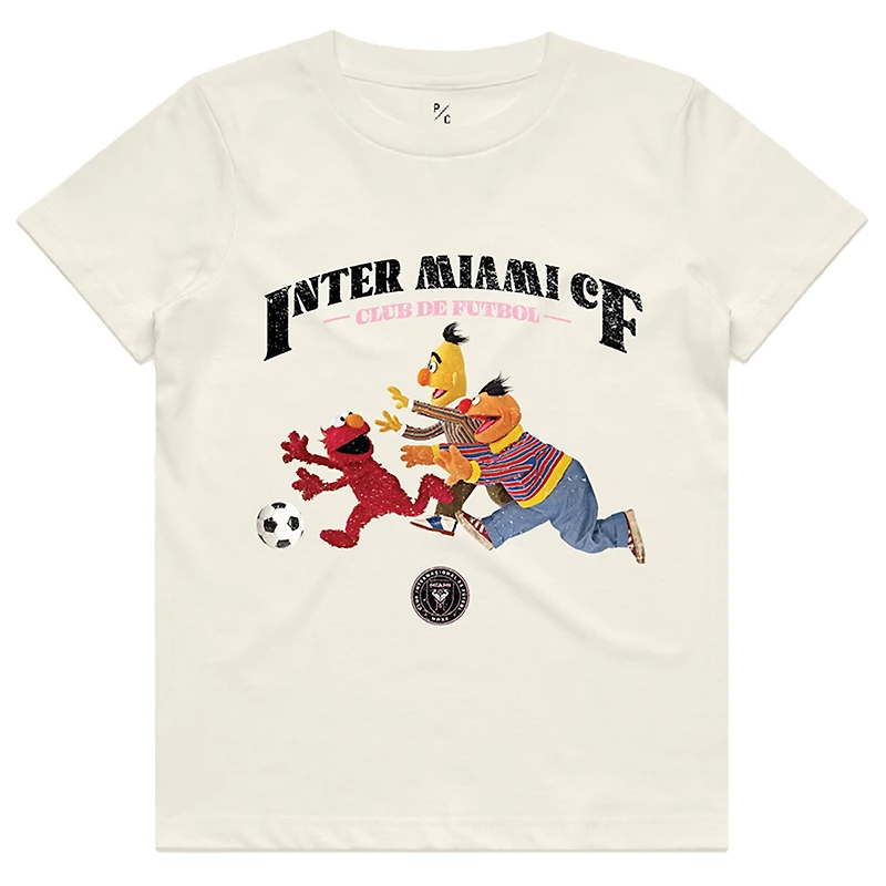 Youth Peace Collective x Sesame Street Cream Inter Miami CF Photorealistic T-Shirt