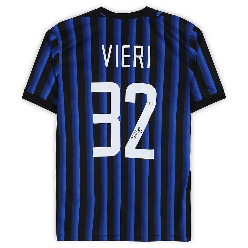 Christian Vieri Inter Milan Autographed Black/Blue Nike Modern Home Jersey
