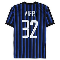 Christian Vieri Inter Milan Autographed Black/Blue Nike Modern Home Jersey