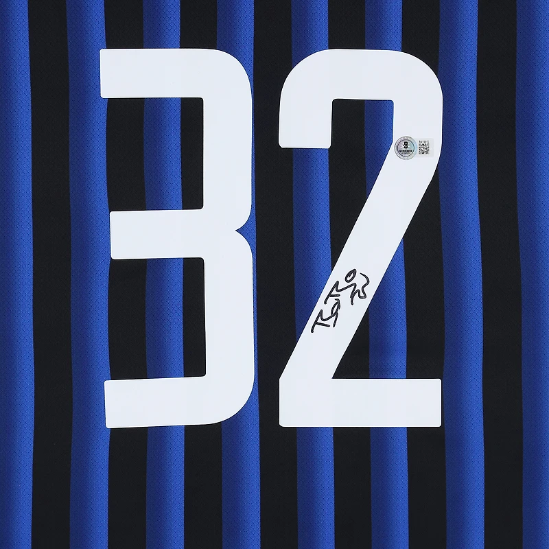 Maillot domicile Nike Modern noir et bleu autographié de Christian Vieri (Inter Milan)