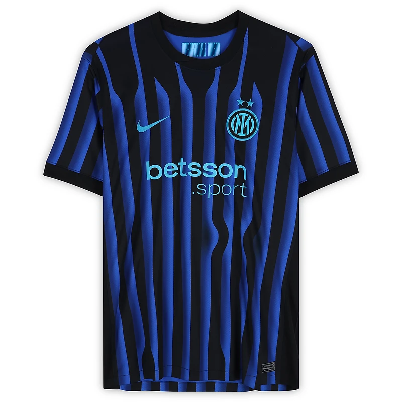 Javier Zanetti Inter Milan Autographed Black/Blue Nike Modern Home Jersey