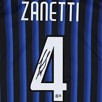 Javier Zanetti Inter Milan Autographed Black/Blue Nike Modern Home Jersey