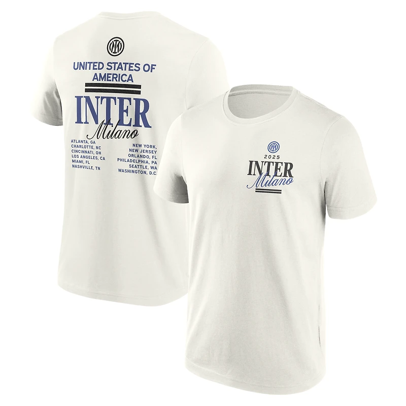 T-shirt homme Fanatics Cream Inter Milan Tournée américaine 2025 CWC