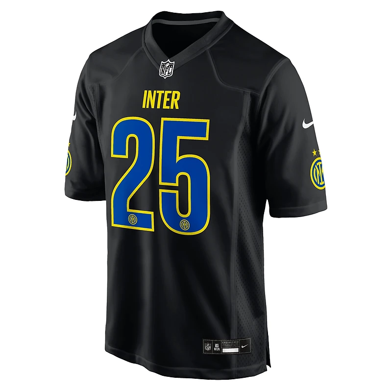 Maillot de football Nike noir Inter Milan 2025 x NFL pour homme