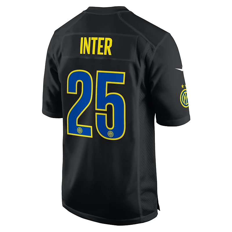 Maillot de football Nike noir Inter Milan 2025 x NFL pour homme