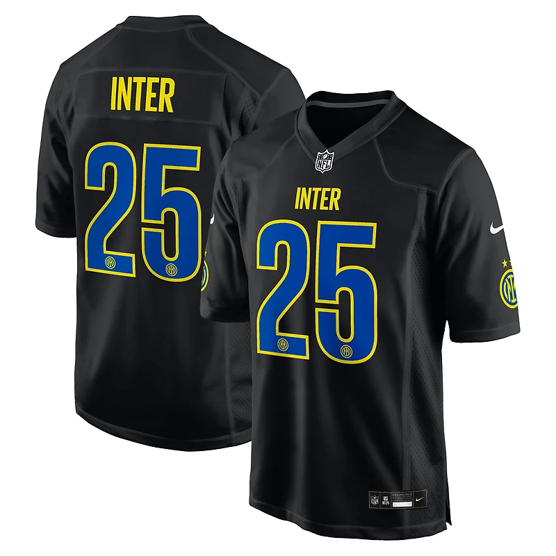 Maillot de football Nike noir Inter Milan 2025 x NFL pour homme