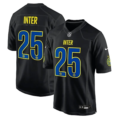 Men's Nike Black Inter Milan 2025 Soccer x NFL Game Jersey